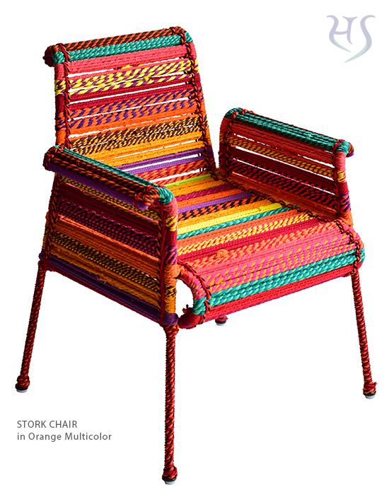stork chair - orange multicolor - Sahil & Sarthak - Katran Collection